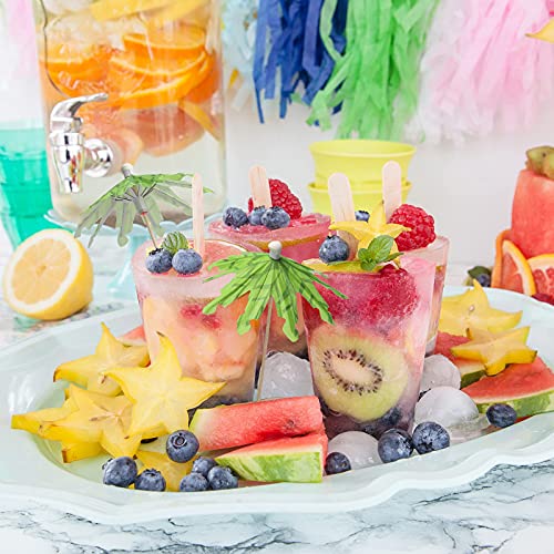 Coolrunner 50pcs Cocktail Umbrellas for Drinks, Coolrunner Coconut Palm Tree Umbrella Toothpicks, Tropical Umbrella Decorations for Drinks Cocktail Cupcake Fruit - Add a Great Addition to Themed Party - Image 4