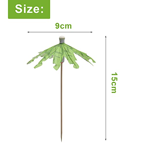 Coolrunner 50pcs Cocktail Umbrellas for Drinks, Coolrunner Coconut Palm Tree Umbrella Toothpicks, Tropical Umbrella Decorations for Drinks Cocktail Cupcake Fruit - Add a Great Addition to Themed Party - Image 2