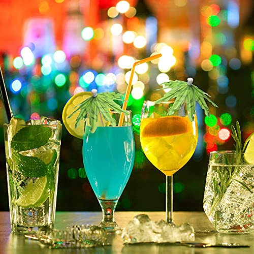 Coolrunner 50pcs Cocktail Umbrellas for Drinks, Coolrunner Coconut Palm Tree Umbrella Toothpicks, Tropical Umbrella Decorations for Drinks Cocktail Cupcake Fruit - Add a Great Addition to Themed Party - Image 5