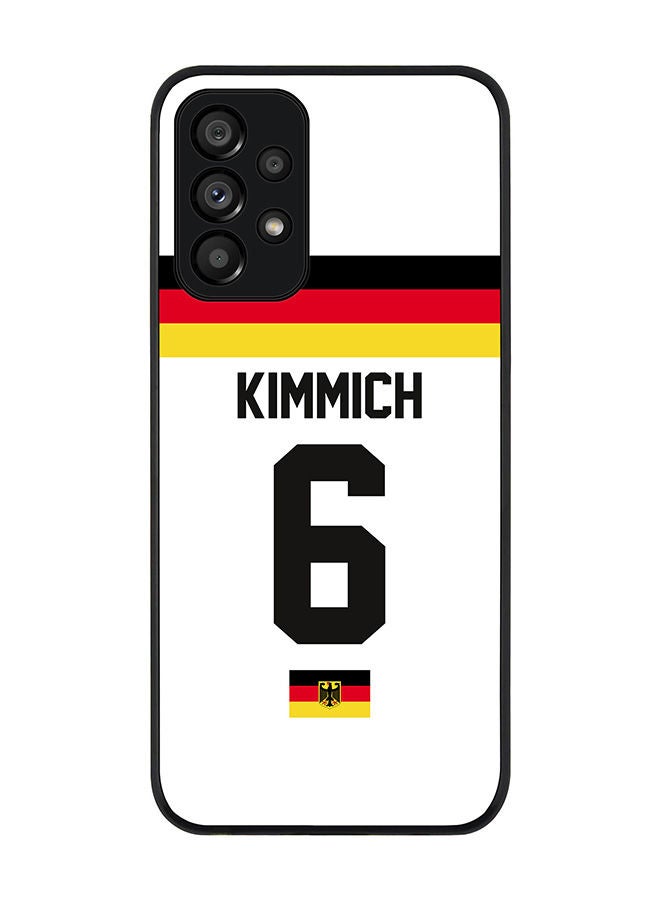 Stylizedd Rugged Black edge case for Samsung Galaxy A73 5G Slim fit Soft Case Flexible Rubber Edges Anti Drop TPU Gel Thin Cover - Football Team - Germany Player Name - Kimmich - Image 1