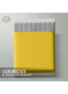 Hotel Linen Klub Stripe Microfiber Mustard Fitted Sheet Queen 150x200 cm  - Image 2