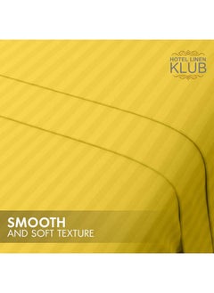 Hotel Linen Klub Stripe Microfiber Mustard Fitted Sheet Queen 150x200 cm  - Image 5