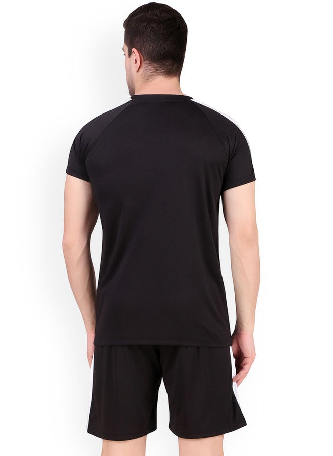 PREEN Black Solid T-Shirt & Shorts Co-Ord Set - Image 5