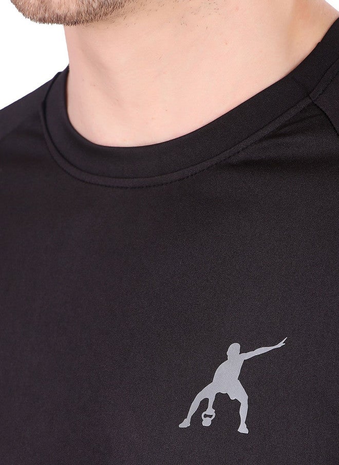 PREEN Black Solid T-Shirt & Shorts Co-Ord Set - Image 2