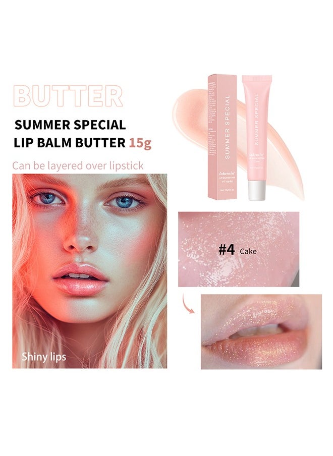 lakerain - Summer Special Lip Balm Butter, Reduce Lip Lines, Soothing Moisturizing Tinted Lip Mask, Repair Dry Cracks Lip Oil - Cake 04(15G/0.5 OZ) - Image 1