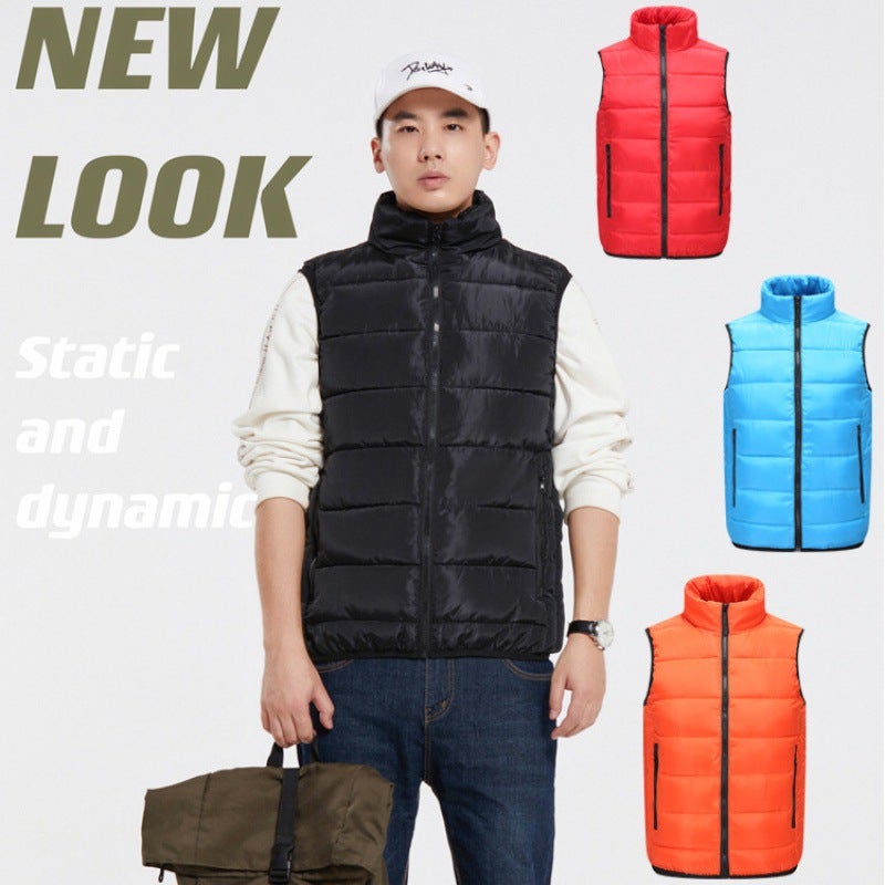 Vest For Gym Custom Workwear, Membership Consultant Cotton Vest, Supermarket Attendant Printed Thickened Warm Vest - Image 4