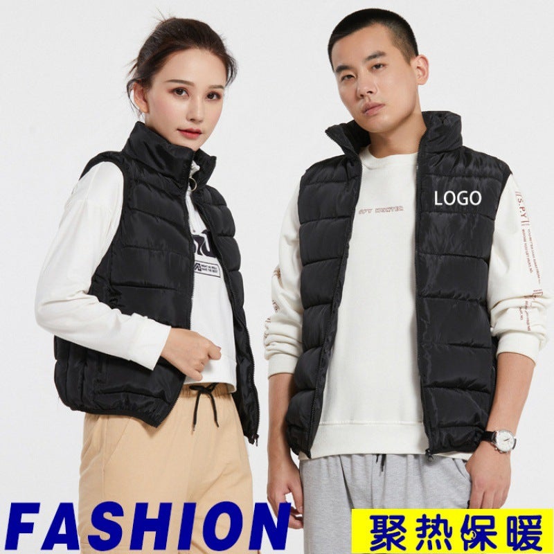 Vest For Gym Custom Workwear, Membership Consultant Cotton Vest, Supermarket Attendant Printed Thickened Warm Vest - Image 3