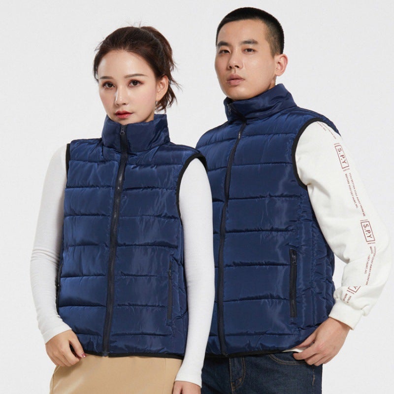 Vest For Gym Custom Workwear, Membership Consultant Cotton Vest, Supermarket Attendant Printed Thickened Warm Vest - Image 2