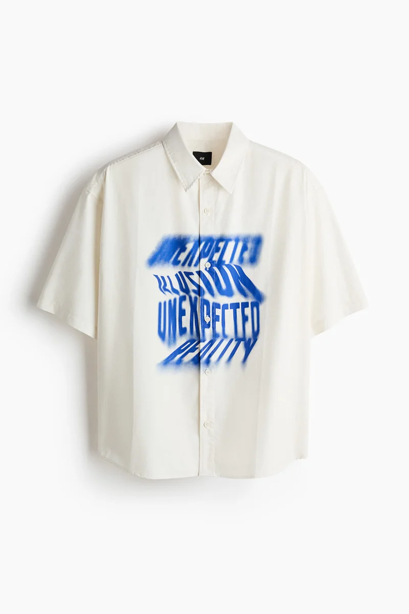 H&M  Loose Fit Printed Cotton shirt for Men | Best Price UAE