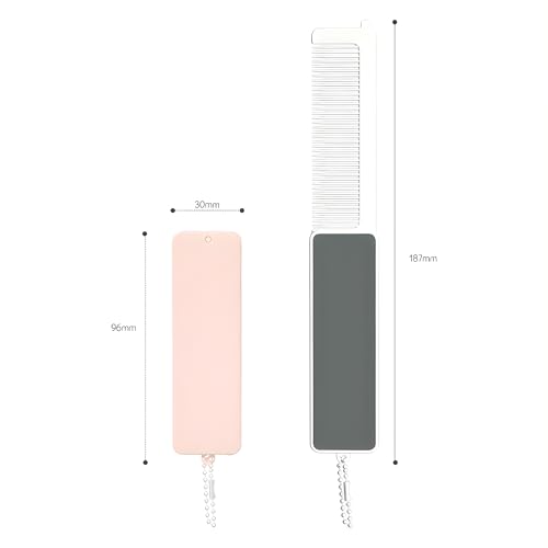 TOMATUS Foldable Pocket Comb with Mirror (Pack of 2) — Compact Travel Hair Comb for Men & Women | 2-in-1 Mini Folding Comb with Keychain | Lightweight Portable Hair Styling Comb for Travel, Office & Daily Use | All Hair Types (White) - Image 4