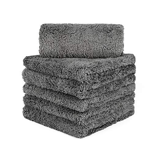 CARCAREZ Microfiber Towels for Cars, Car Drying Wash Detailing Towel with Plush Edgeless Microfiber Cloth (Grey) - Image 1