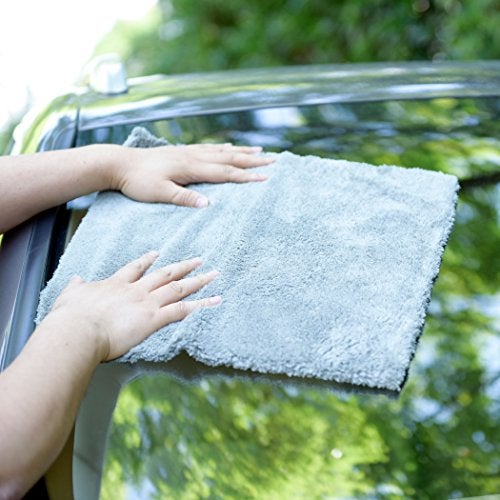 CARCAREZ Microfiber Towels for Cars, Car Drying Wash Detailing Towel with Plush Edgeless Microfiber Cloth (Grey) - Image 5