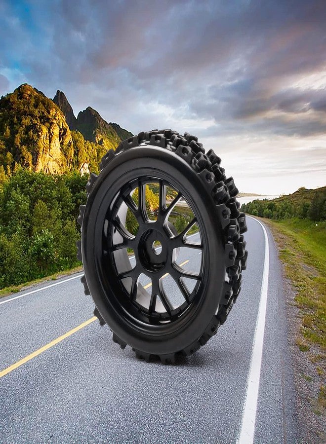 JIUWU 4 Pcs Black 1:10 Scale RC Tires Wheel Rims Crossing Rubber On Road Parts - Image 2