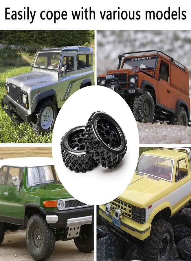 JIUWU 4 Pcs Black 1:10 Scale RC Tires Wheel Rims Crossing Rubber On Road Parts - Image 4