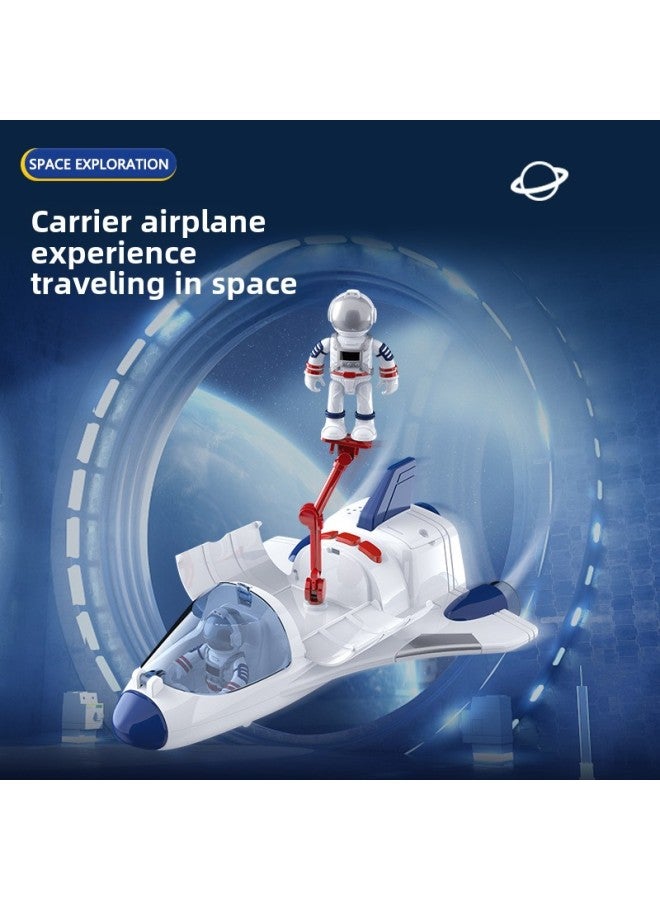Children's Aviation Model Toy Acousto-optic Space Rocket Universe Space Explorer Vehicle Inertia Model Play House Toy-Color:W891A-3 Space Station + Return Capsule + Space Motorcycle +3 Astronauts + - Image 5