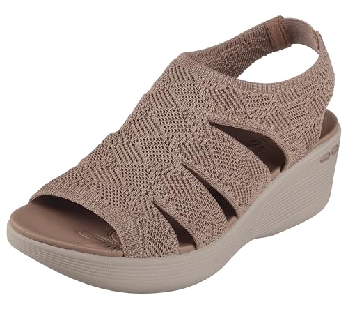 Skechers Women's PIER-LITE - MEMORY MAKER wedge sandal, Mocha 9 M - Image 5