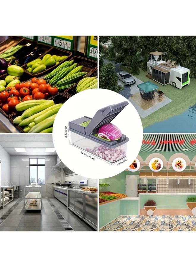 قطاعة الخضروات متعددة الاستخدام للتقطيع والتشريح والبرش لاستخدام المطعم والمطبخ - Image 3