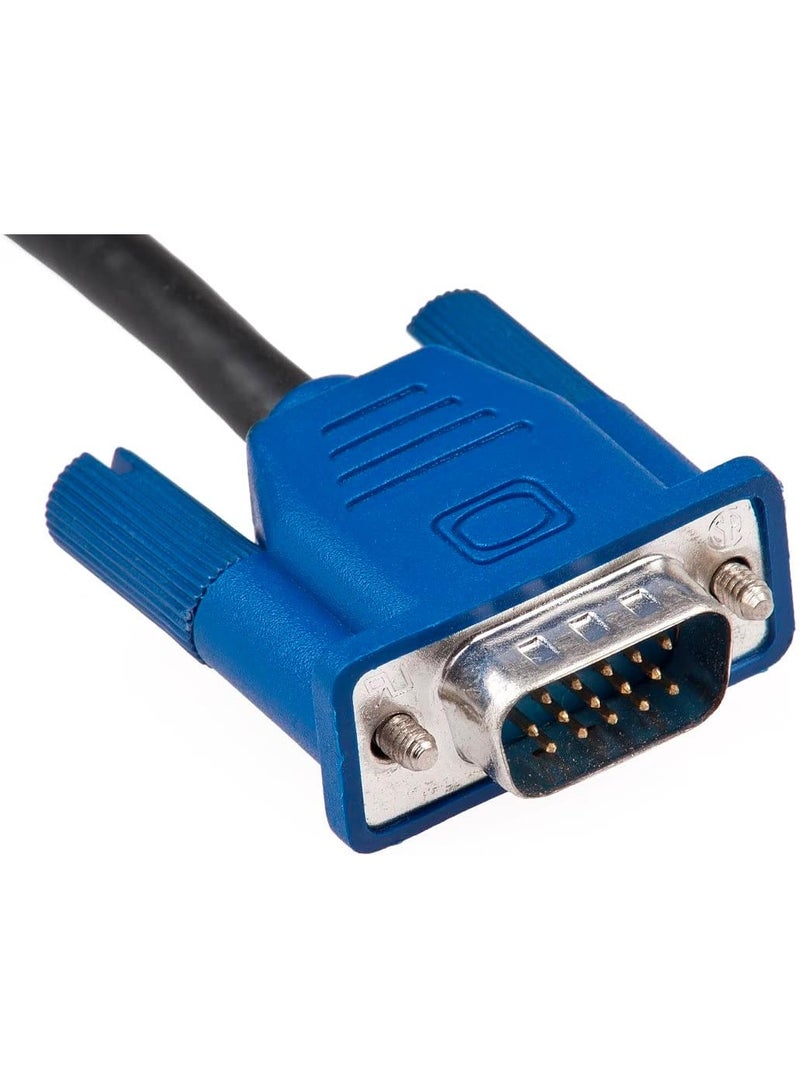VGA Cable 15-Pin Male to Male – 1.5m Full HD 1080P (Renewed) | Compatible with Projectors, PCs, Monitors & LCD Screens - Image 2