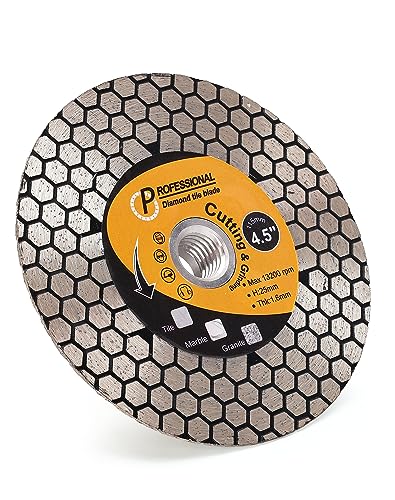 PANFREET 4.5" Diamond Porcelain Tile Saw Blade,Super Tile Grinding Blade with 5/8"-11 Female Thread for Granite Marble Porcelain Ceramic Tiles - Image 2
