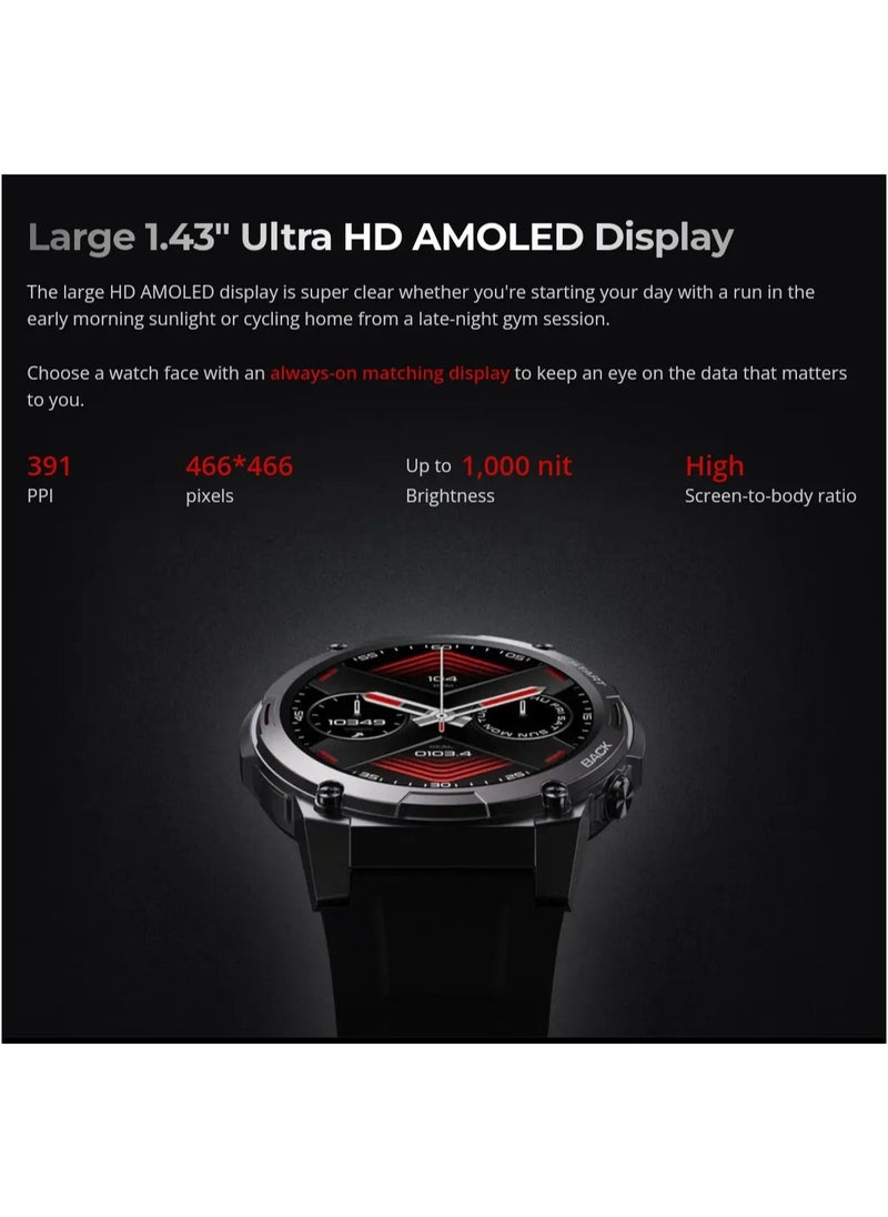 Zeblaze - Zeblaze VIBE 7PRO 1.43 inch AMOLED Display High Fidelity Bluetooth Call Smartwatch - Image 1