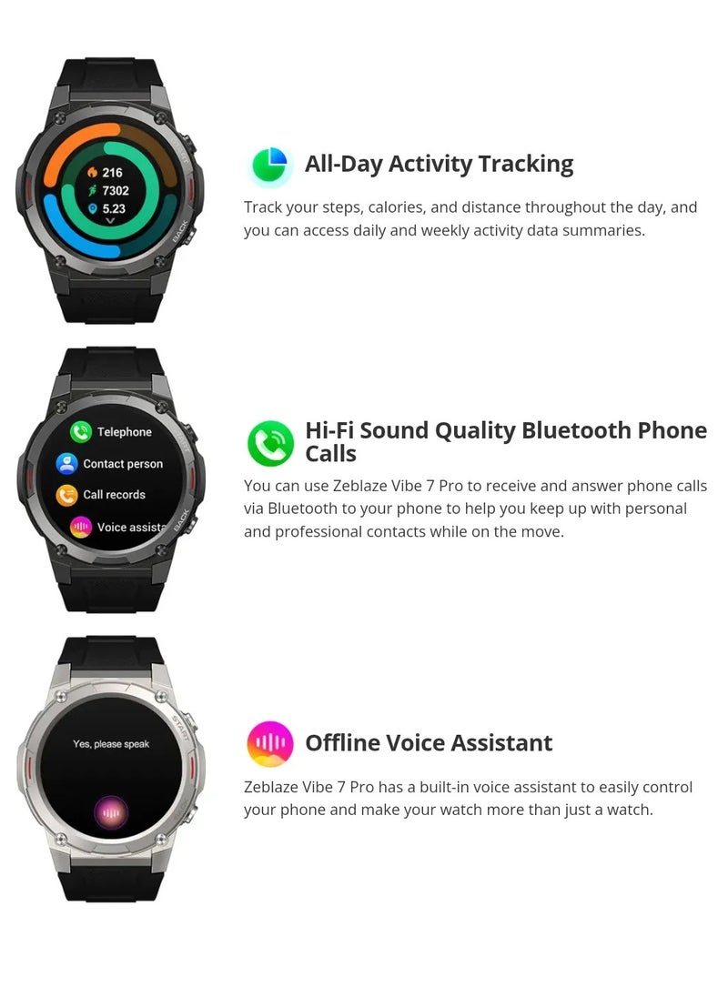 Zeblaze - Zeblaze VIBE 7PRO 1.43 inch AMOLED Display High Fidelity Bluetooth Call Smartwatch - Image 1
