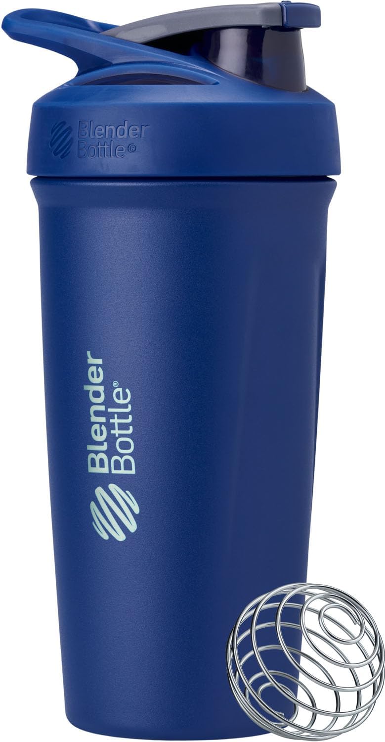 BlenderBottle زجاجة خلط بلندر بوتل سترادا معزولة من الفولاذ المقاوم للصدأ بسعة 24 أونصة باللون الأزرق الكامل - Image 2