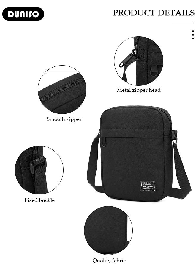 DUNISO Small Crossbody Bag for Men Women, Mini Messenger Bag Side Shoulder Bag for Phone Passport, Casual Satchel Bag Phone Purse, Mini Sling Bag Fanny Pack Water Resistant for Travelling, Hiking  - Image 2