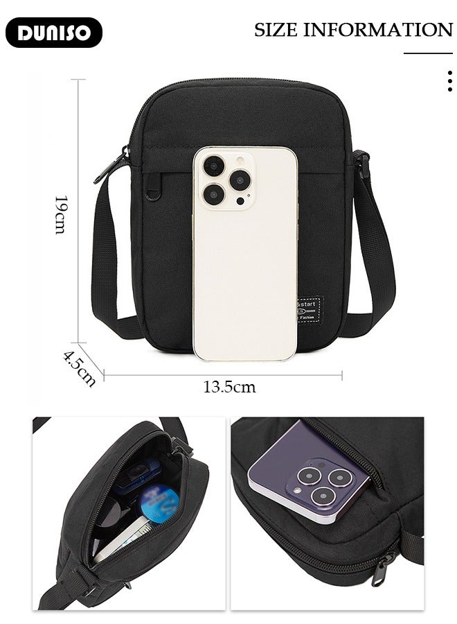 DUNISO Small Crossbody Bag for Men Women, Mini Messenger Bag Side Shoulder Bag for Phone Passport, Casual Satchel Bag Phone Purse, Mini Sling Bag Fanny Pack Water Resistant for Travelling, Hiking  - Image 4
