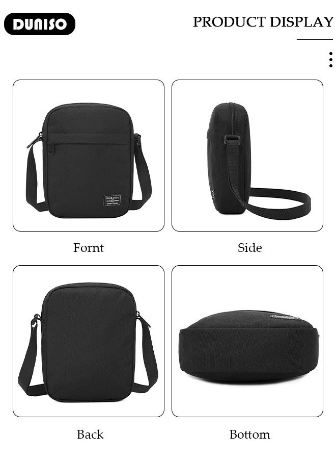 DUNISO Small Crossbody Bag for Men Women, Mini Messenger Bag Side Shoulder Bag for Phone Passport, Casual Satchel Bag Phone Purse, Mini Sling Bag Fanny Pack Water Resistant for Travelling, Hiking  - Image 3