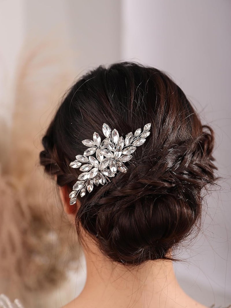 BERYUAN Hair Comb Women Girls Bridal Crystal Rhinestone Wedding Headpiece Silver Gold Wedding Hair Accessories Bridal Headband for Brides Bridesmaid