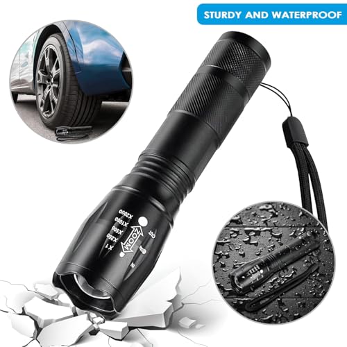 DotCom Ultra Powerful LED Flashlight - Black | Zoomable LED Torch with 5-Modes and Waterproof Body | Battery Powered Handheld Flashlight for Camping, Outdoor, Emergency & Hiking - Image 3