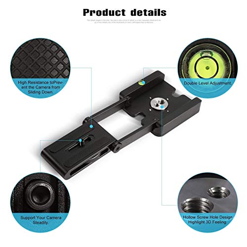 VIBLITZ® Foldable Z Pan Tilt Tripod Head Quick Release Plate Holder for DSLR Camera Camcorder Photography Accessory - 1 Piece (Black) (Z Plate) - Image 4