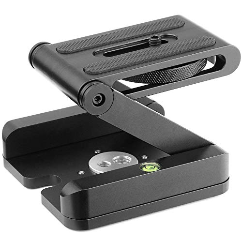 VIBLITZ® Foldable Z Pan Tilt Tripod Head Quick Release Plate Holder for DSLR Camera Camcorder Photography Accessory - 1 Piece (Black) (Z Plate) - Image 1