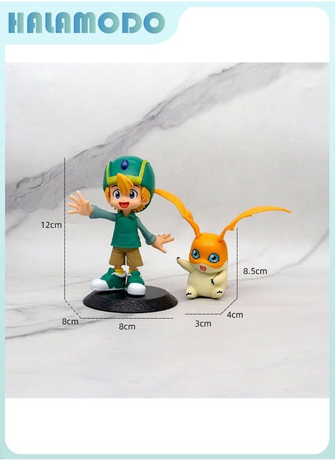 Digimon 2 - Piece Set 12 cm Takashi Kamiya and Patamon Action Figure Model for Desktop Decoration