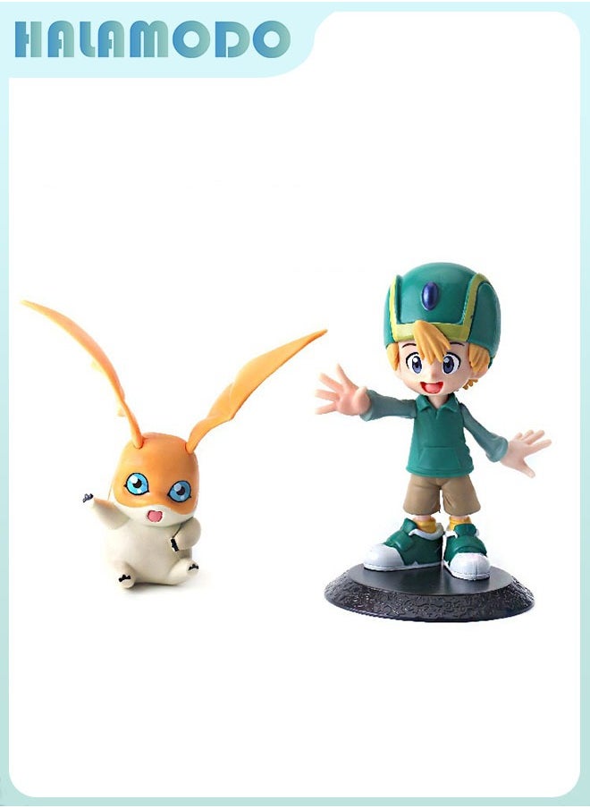 HALAMODO - Digimon 2 - Piece Set 12 cm Takashi Kamiya and Patamon Action Figure Model for Desktop Decoration - Image 1