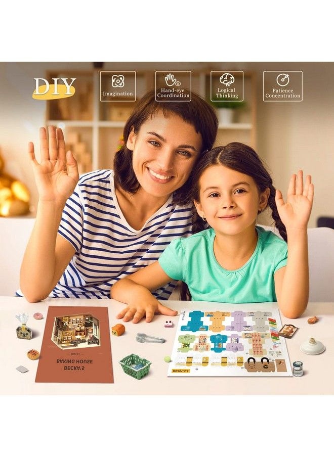 Robotime Miniature House Kit Diy Mini Dollhouse With Accessories Tiny Store Making Kit With Light Hobby Birthday Gifts For Kids & Adults  - Image 4