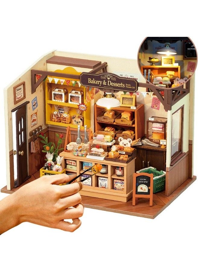 Robotime Miniature House Kit Diy Mini Dollhouse With Accessories Tiny Store Making Kit With Light Hobby Birthday Gifts For Kids & Adults  - Image 1