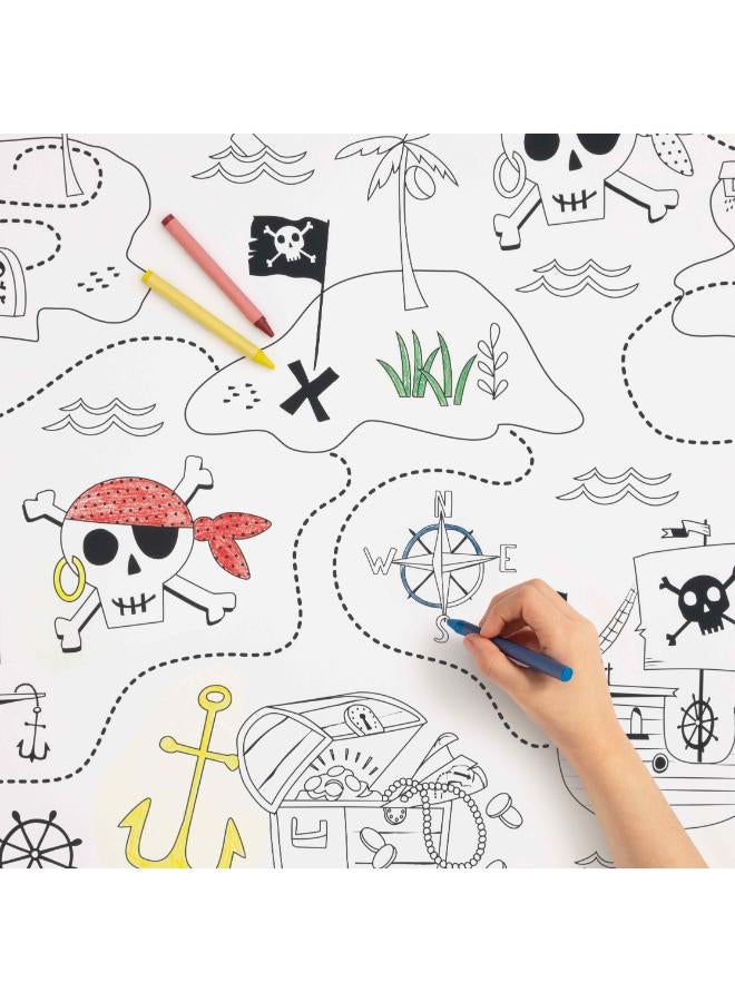Unique Ahoy Pirate Colouring Paper Table Cover - Image 3