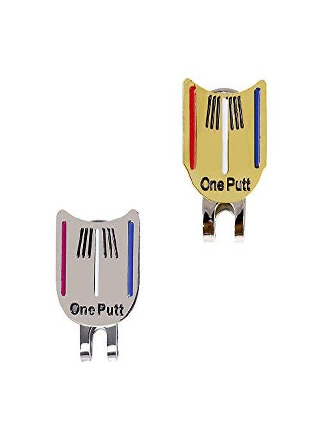Wixine 2Pcs Golf Ball Marker Putting Putt Alignment Aiming Tool with One Magnetic Hat - Image 1
