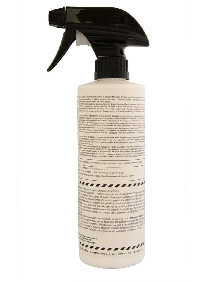 Scratch and Mar Resister Polish M811-0005 - Scratch Resistant Polish for Wood - Anti Static for less Dust - Reduces Friction - Clear 16 oz.