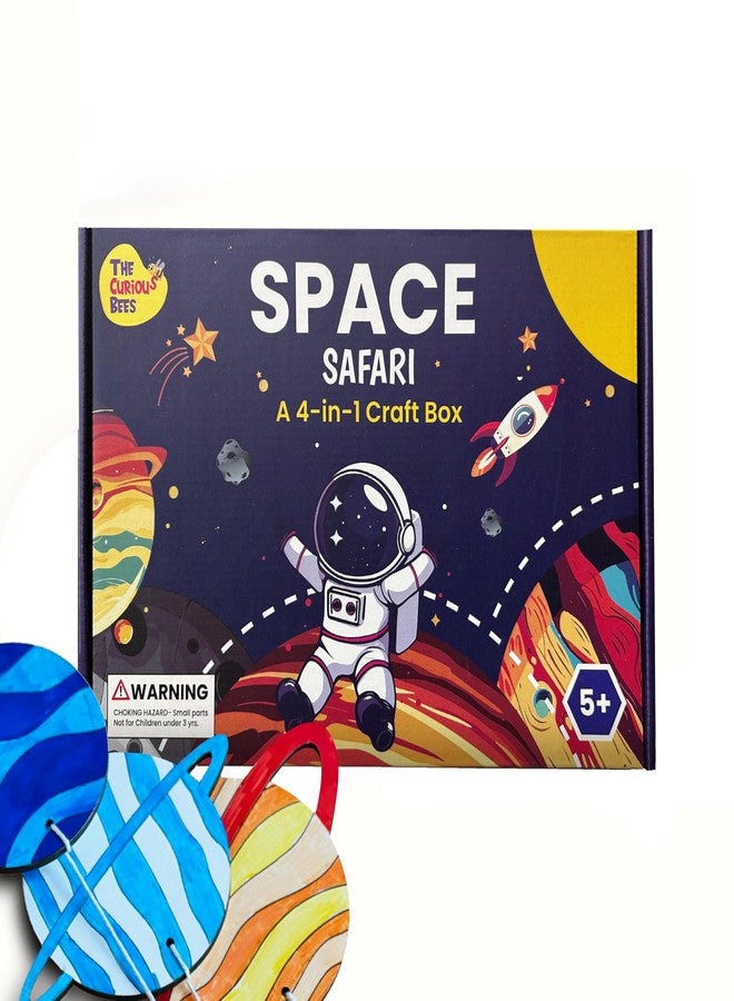 The Curious Bees Space Safari 4-in-1 Craft Box for Kids | Solar System Mobile, Astronaut Mask, Rocket Craft, Constellation DIY | Creative & Educational Space Activities|Age Group: 4-8 Years,Multicolor - Image 1