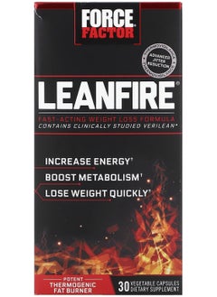 Force Factor LeanFire Fast-Acting Weight Loss Formula 30 Vegetable Capsules  - Image 1