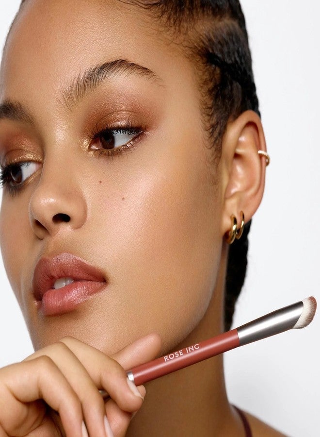 Rose Inc Number 8 Dual-Ended Eyeshadow Brush - Vegan Brush for Blending & Highlighting Eyeshadow - Image 3