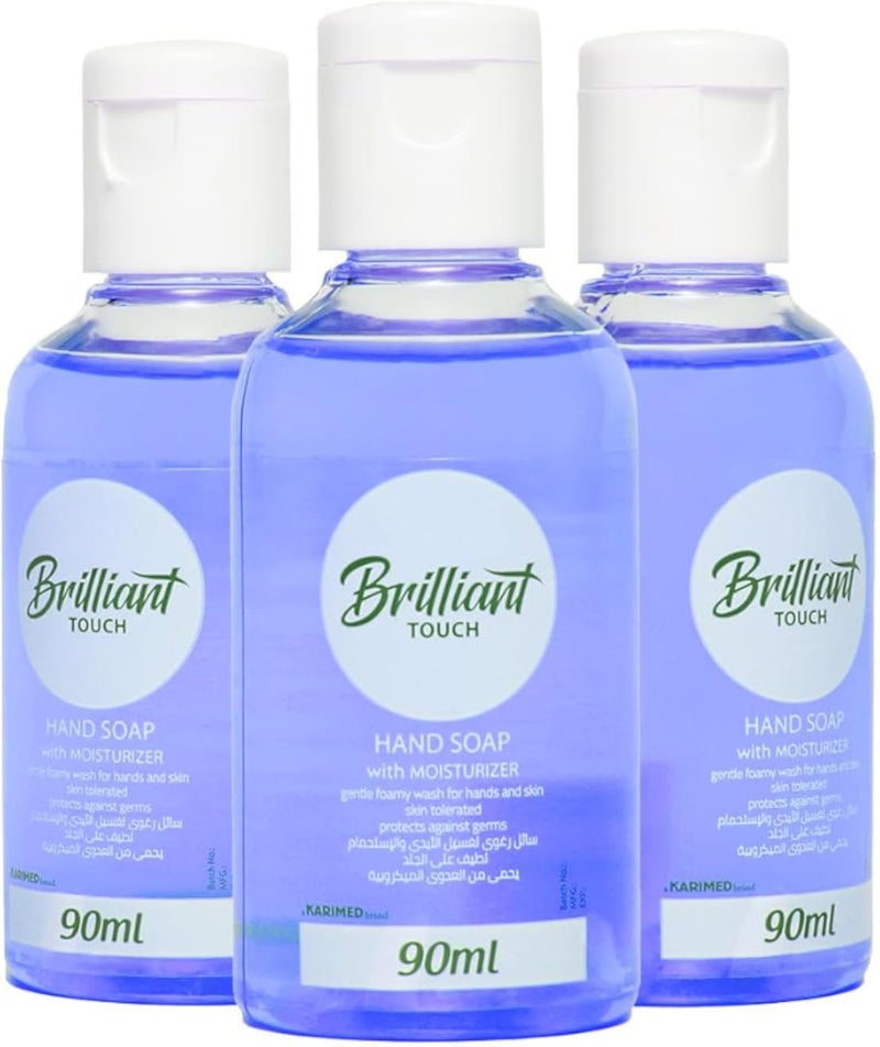 Brilliant Touch Hand Wash 3 Pcs. With Moisturizer 90ML BLUE