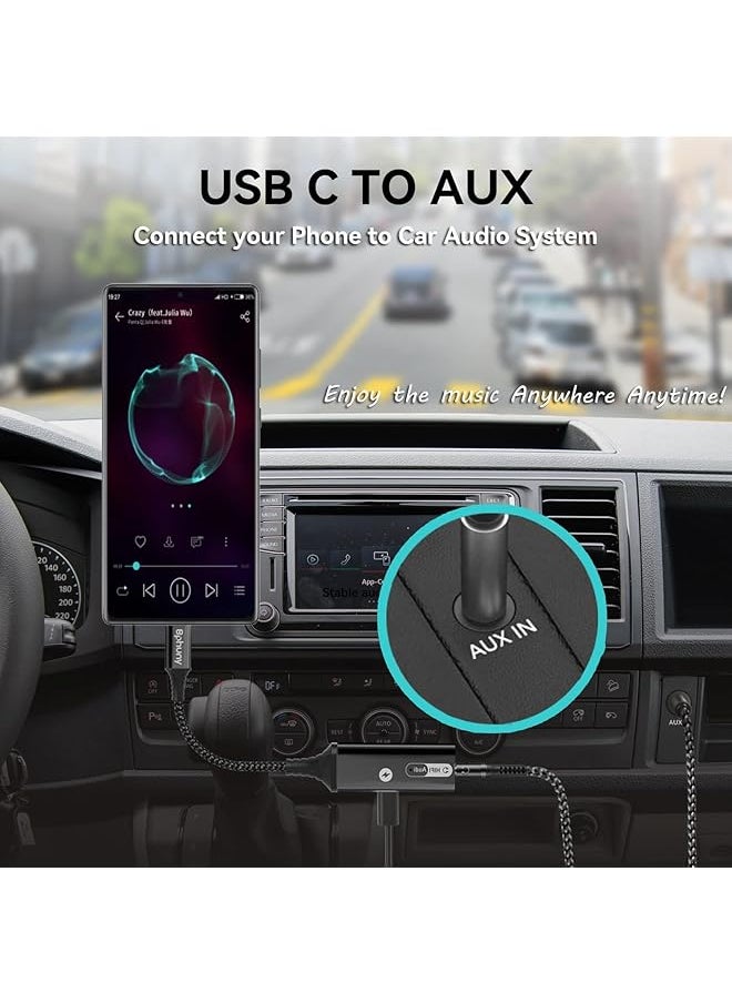 erorex - Usb C To 3.5Mm Headphone And Charger Adapter Type C Headphone Adapter 2 In 1 Usb C To Aux Mic Jack With Pd 60W Fast Charging Compatible With Samsung Galaxy S22 S23 Ultra Note20 Pixel 6 Ipad Pro - Image 1