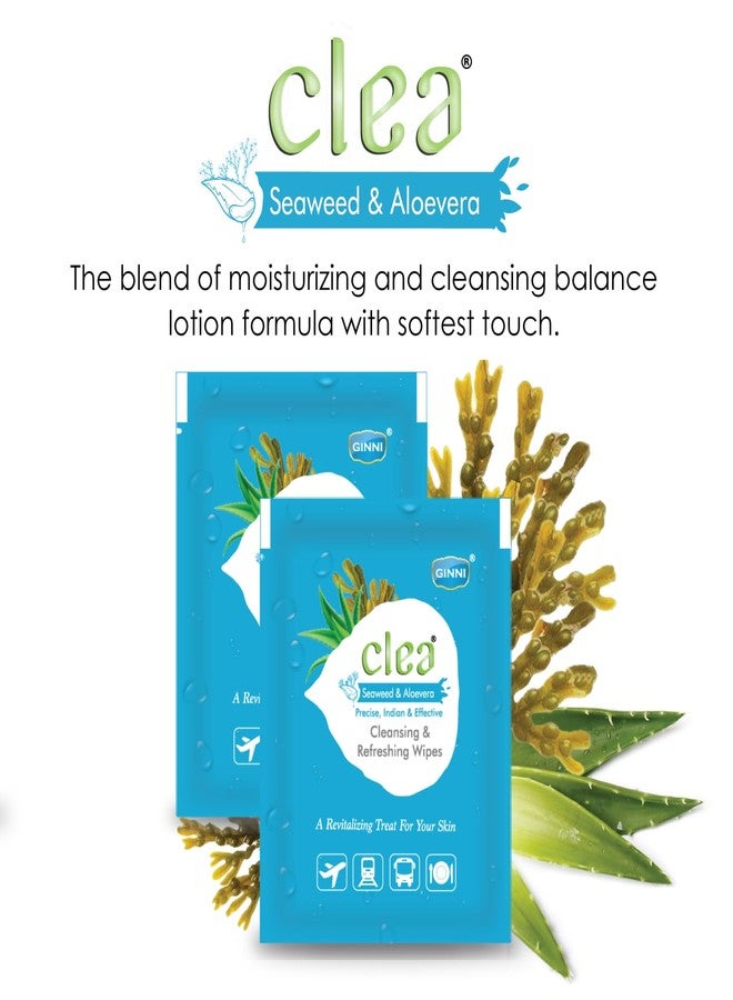 سيلا مناديل كليا المنظفة والمنعشة بخلاصة الأعشاب البحرية والصبار | عبوة من 50 منديلًا فرديًا - Image 3