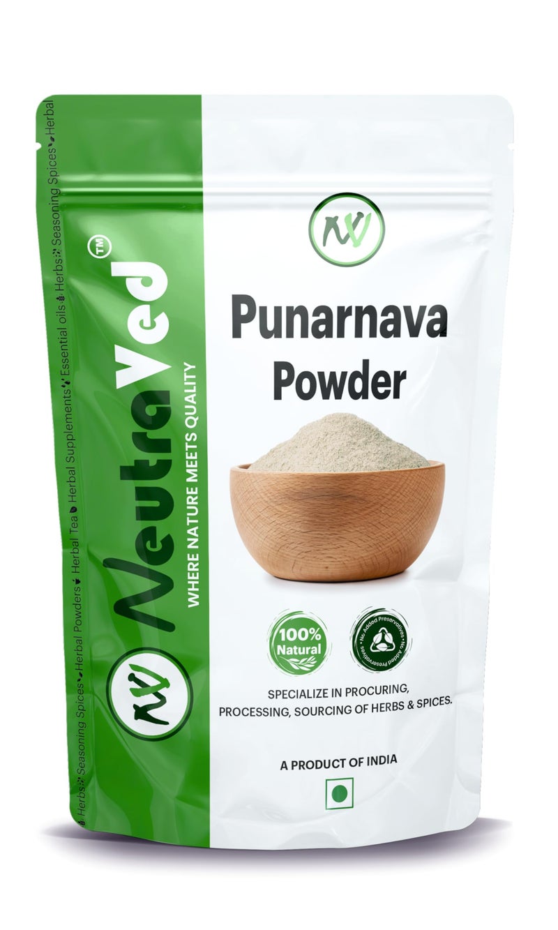 NeutraVed Punarnava Powder 100g | Boerhavia Diffusa Root Powder for Liver & Urinary | Stand Up Ziplock Pouch Reusable - 100g - Image 1