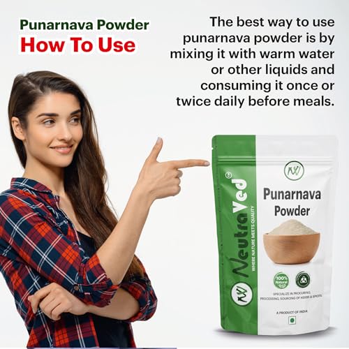 NeutraVed Punarnava Powder 100g | Boerhavia Diffusa Root Powder for Liver & Urinary | Stand Up Ziplock Pouch Reusable - 100g - Image 4
