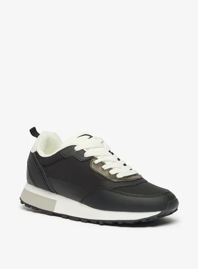 Dash Women's Colourblock Sports Shoes with Lace-Up Closure