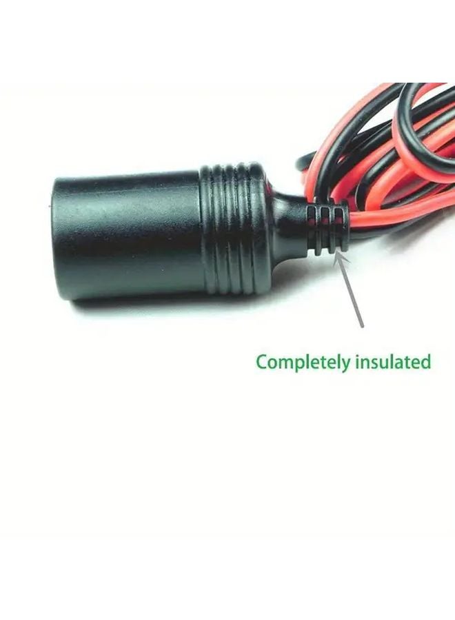 مشبك طرف بطارية السيارة الأسود مع مقبس ولاعة السجائر للإضاءة في التخييم وأضواء الكريسماس - Image 4